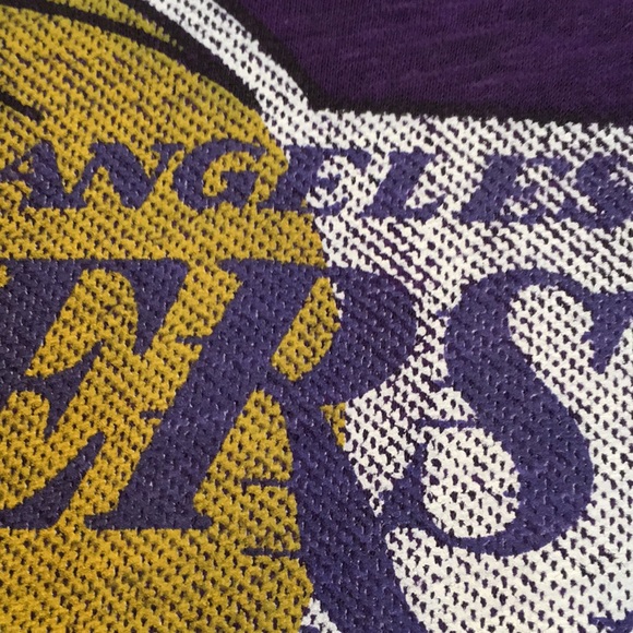 Hardwood Classics by Majestic slubknit Lakers baseball jersey - Picture 6 of 10